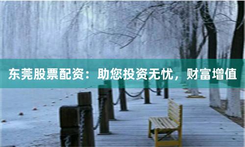 东莞股票配资：助您投资无忧，财富增值